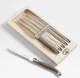 Jean Dubost Laguiole &reg; Mixed Linen Steak Knives, Set of 6. NIB