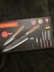 Kunsion KS-038 6-Piece Knife Set Chef, Bread, Utility, Paring, Peeler Wood
