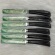Set 6 VTG Quikut &ldquo;QUIKKLE&rdquo;Stainless Steak Knives Shell Oil Dealer Promo USA MCM