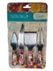 Pioneer Woman 4 Piece Cheese Knife Serving Set, Cheerful Rose