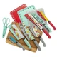 Pioneer Woman Sweet Romance 20 Piece Cutlery Set cutting board, knives, scissors