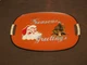 VINTAGE CHRISTMAS KITCHEN 17 1/2" ACROSS SANTA CLAUS TREE PLASTIC  SERVING TRAY