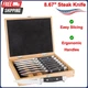 Viking 8 Piece Stainless Steel Kitchen Knife Set With Wooden Gift Box Includes