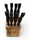 Set of (8) CUTCO 1759 Serrated Steak Knives w/Brown Handles & Wood Block Holder