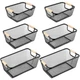 Maxcheck 6 Pack 3 Size Metal Wire Baskets with Wooden Handles Black Steel Mesh S