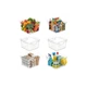 MoonEdge 6-Pack Clear Plastic Storage Bins 10x10x6 Open-Top PET Organizers Close