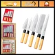 Premium Japanese Kitchen Knife Set of 5 - Chef Knives with Wooden Box Case