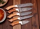 CUSTOM MADE FORGED DAMASCUS STEEL CHEF SET KITCHEN KNIVES 1578