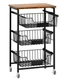OKZEST 4-Tier Kitchen Storage Cart on Wheels, Metal Fruit Basket Stand