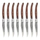 FSYGloryGlides Laguiole Style Steak Knives Set of 6, Serrated Stainless Steel...