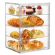 Attelite Pastry Display Case,4 Layers Adjustable Clear Bread Box for Kitchen Cou
