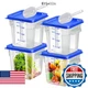 FeyBuosk 4 pcs 4qt Food Storage Containers with Lid Square Clear Commercial Food