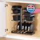 LAMU Pots and Pans Organizer under Cabinet, Expandable to 24" H Pan Organizers i