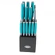 Oster Lindbergh 14 Piece Stainless Steel Cutlery Set In Teal With Wooden Block