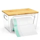 IDEATECH Trash Bag Holder Dispenser Stackable 13/30/33 Gal Clear Storage Box