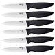 Steak Knives set of 6, Nano ID Ceramic Stake Knife Sharp Ceramic Knife Black