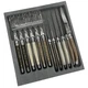 Jean Dubost Laguiole 12-Piece Knife Set, Linen, JD93232