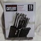Tools of the Trade Fine Edge 15 Piece Knife Set Stainless Steel Soft-Grip Block