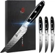 SALE! TUO TC1220S Black Hawk S Series Professional Kitchen Steak Knives 4 Pc Set