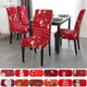 1/2/4/6PCS Christmas Chair Cover Dining Room Elastic Chair Cover Kitchen Decor