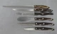 CUTCO Lot 6 knives/fork 1726 1720 1729 1721 1768 1024 Brown Handle