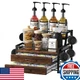Homsorout 4-Tier Coffee Syrup Rack Organizer - 8 Bottle & K-Cup Holder