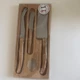 Laguiole France Jean Dubost 3 Piece Cheese Knife Set Olive Wood Handles NIB 