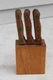 SET OF 6 WITH WOOD BLOCK Chicago Cutlery C103 4 Piece Steak Knife C144G Made USA