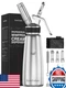 SimCoker Stainless Steel Whipped Cream Dispenser with 4 Injector Tips
