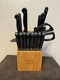 Chicago Cutlery Essentials 16-Piece Kitchen Knife Set with Wood Block 5H17AS EUC