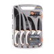 Outdoor Edge ErgoMax Fixed Blade Knife Set Plain Edge 5 Knives & Sharpener  EM-1