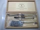 Laguiole Jean Dubost France 3 Pc Cheese Knife Set White Handles w/ Wood Box
