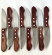 Tramontina Steak Knife Set Of (8) Porterhouse Jumbo Red/Brown Wood Handle Brazil