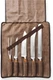 SCHMIDT BROS Zebra Wood, 6-Piece BBQ Knife Set Carrying Roll