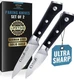 Cutluxe Paring Knife Set &ndash; 4" Fruit and 3" Peeling Set, Black 