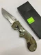 Green Camo Knife w/Combo Blade, Liner Lock, and Pocket Clip YK-102S