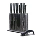 Schmidt Brothers Cutlery Series Knife Block 9 Piece Set - Jet Black