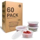 EASYTRIP 60x 8oz Deli Food Storage Containers with Lids - BPA-Free, Microwave Sa