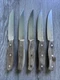 VINTAGE SET 5 Chicago Cutlery 4.5&rdquo; Stainless Steak Knife SILVER WOOD 6G21BK USA