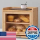 bamzc brz Bamboo Bread Box for Kitchen Countertop, Double Layer Kitchen Counter