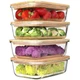 Urban Green Glass Containers w/Bamboo Lids, Airtight Food Storage Set