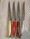 Laguiole Jean Dubost 4 Knife Lot Vintage France Stainless Red White Bee READ ALL