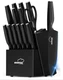 Amorston German Stainles Steel Knife Set, 15 Pieces  With Built in Sharpener 
