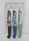 Pioneer Woman Agatha Floral Paring Knife Set Stainless Steel Green Blue Brown 3p