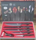 Kunsion KS-9200 6-Piece Marble Coated Knife Set, Stainless Steel, Black