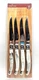 CROFTON Steak Knife Set of 4 LAGUIOLE STYLE~ Whtie Handle Stainless Steel