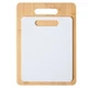 Dura Living 2-Piece Bamboo and Poly Cutting 14"L x 10"W (White), Natural 
