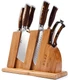 TUO Cutlery Knife Set with Wooden Block Honing Steel and Shears Pakkawood Handle