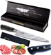 KUMA Professional Damascus Knife - 8 Inch Japanese Chef Knife, AUS10 Core - C...