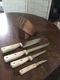 Vintage The All Americans 1776 Knife Set Of 4 (MADE IN USA) With Block - NICE!